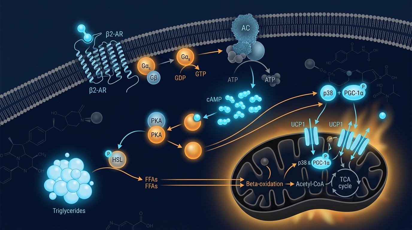 Clenbuterol: β2-Adrenoceptor Agonism, Thermogenic Mechanisms & Metabolic Research Applications